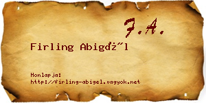 Firling Abigél névjegykártya